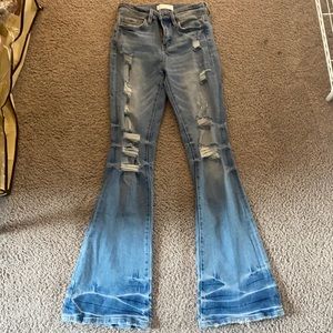 Ripped Flare Jeans! Vervet Blue, worn once